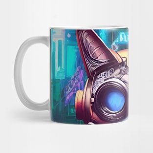 Techno Cat In Japan Neon City Mug